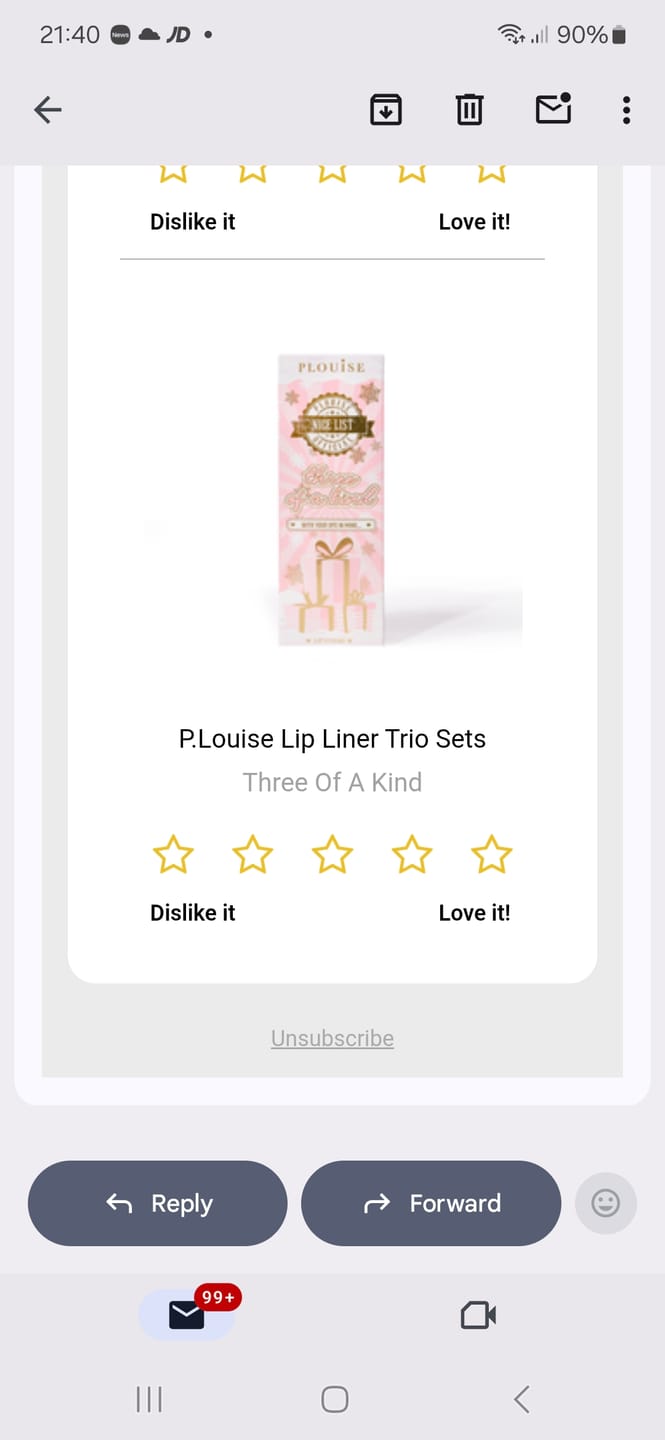 Customer photo review of P.Louise Lip Liner Trio Sets
