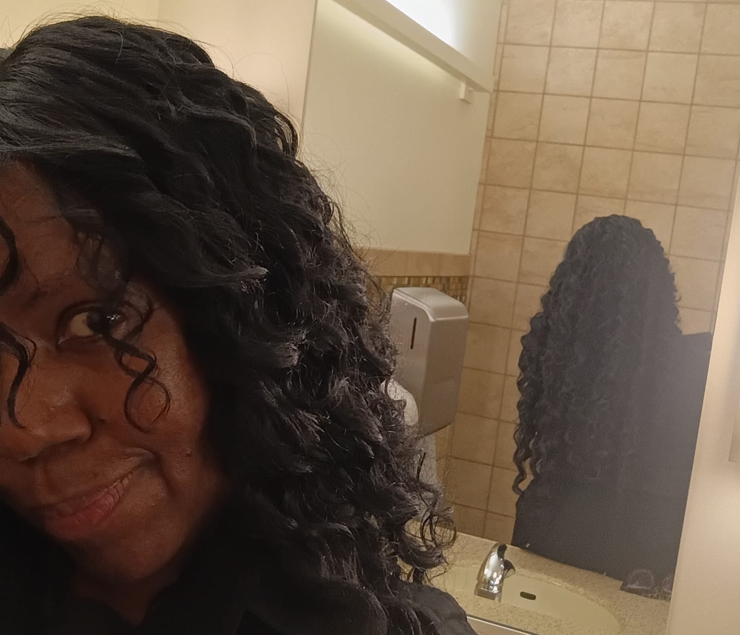 Customer photo review of Sensationnel Butta Lace 90's Bangs Glueless HD Lace Front Wig - 90'S BANGS UNIT 916