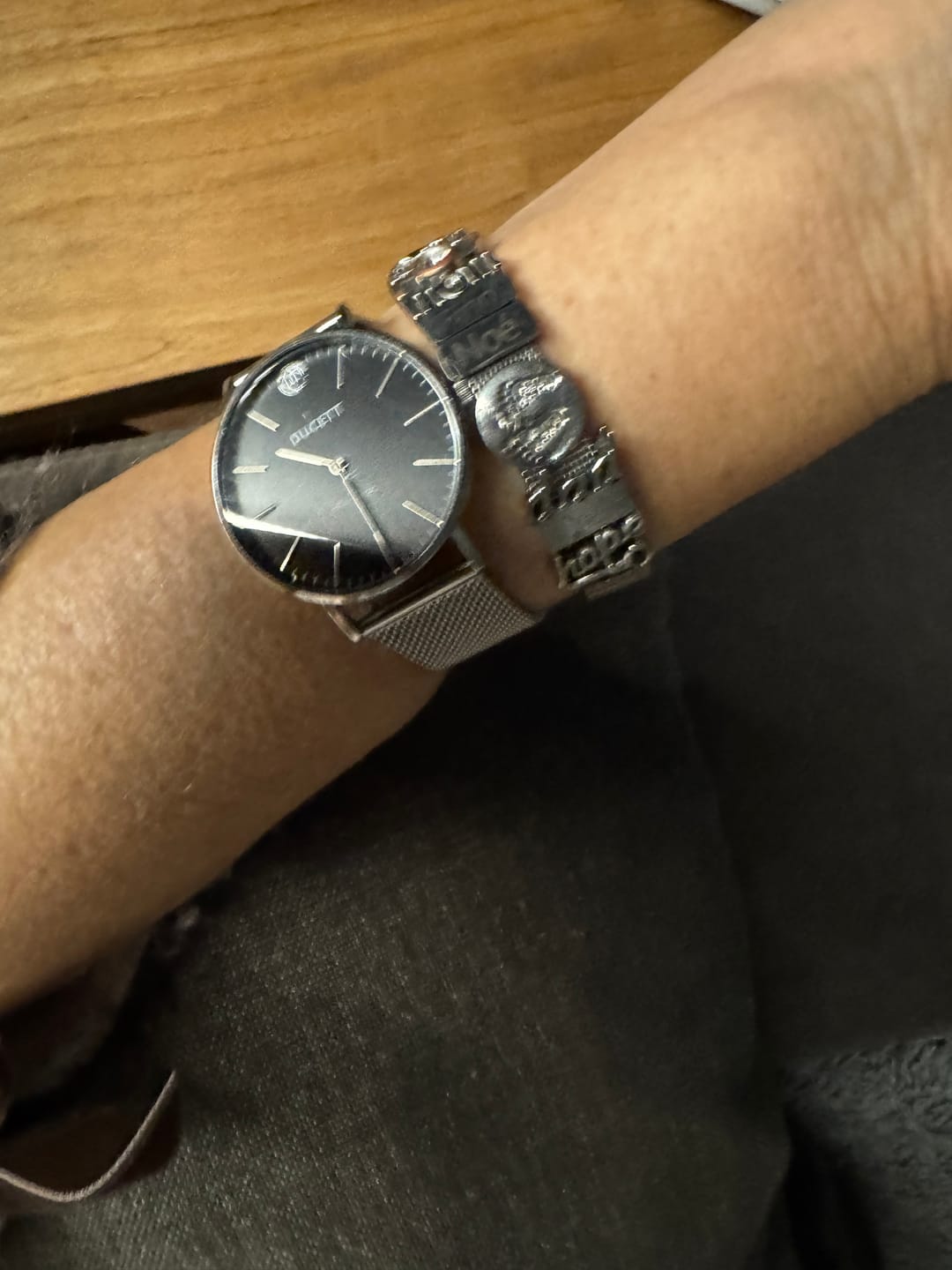 Customer photo review of Mesh charm name silver
