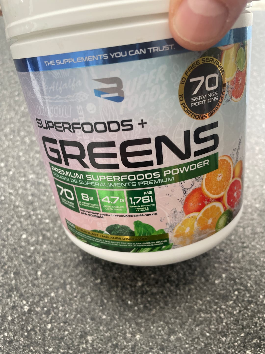 Customer photo review of Believe Supplements - Superfoods + Greens 70 portions - 700g