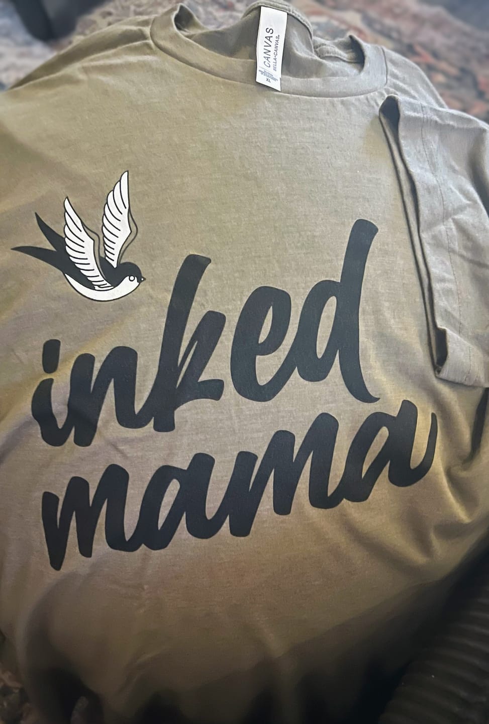 Customer photo review of Inked Mama • Olive Tee