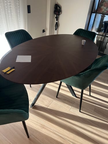 Customer photo review of Βελούδινες Καρέκλες Τραπεζαρίας Πολυθρόνες Σετ 2 τεμ. για Τραπεζαρία Κουζίνα Γραφείο Πράσινο B34-LDC087C01