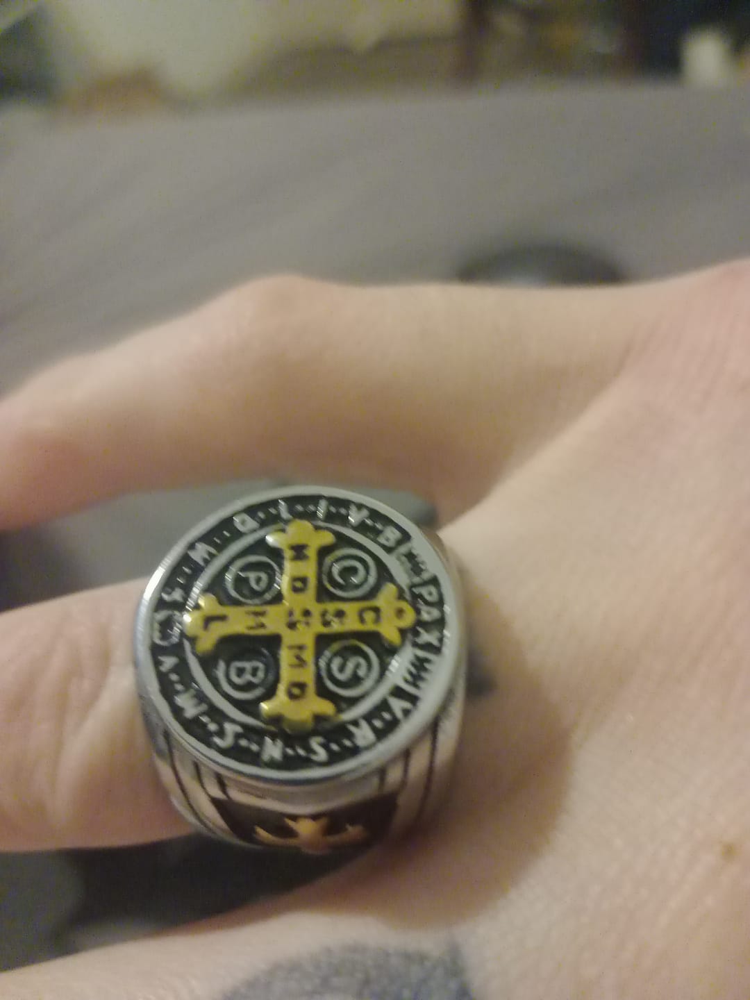 Customer photo review of Free Today: St. Benedict the Protector Ring
