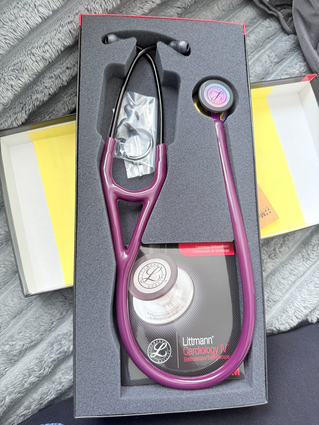 Customer photo review of Littmann Cardiology IV Diagnostic Stethoscope: High Polish Rainbow & Plum - Violet Stem 6239