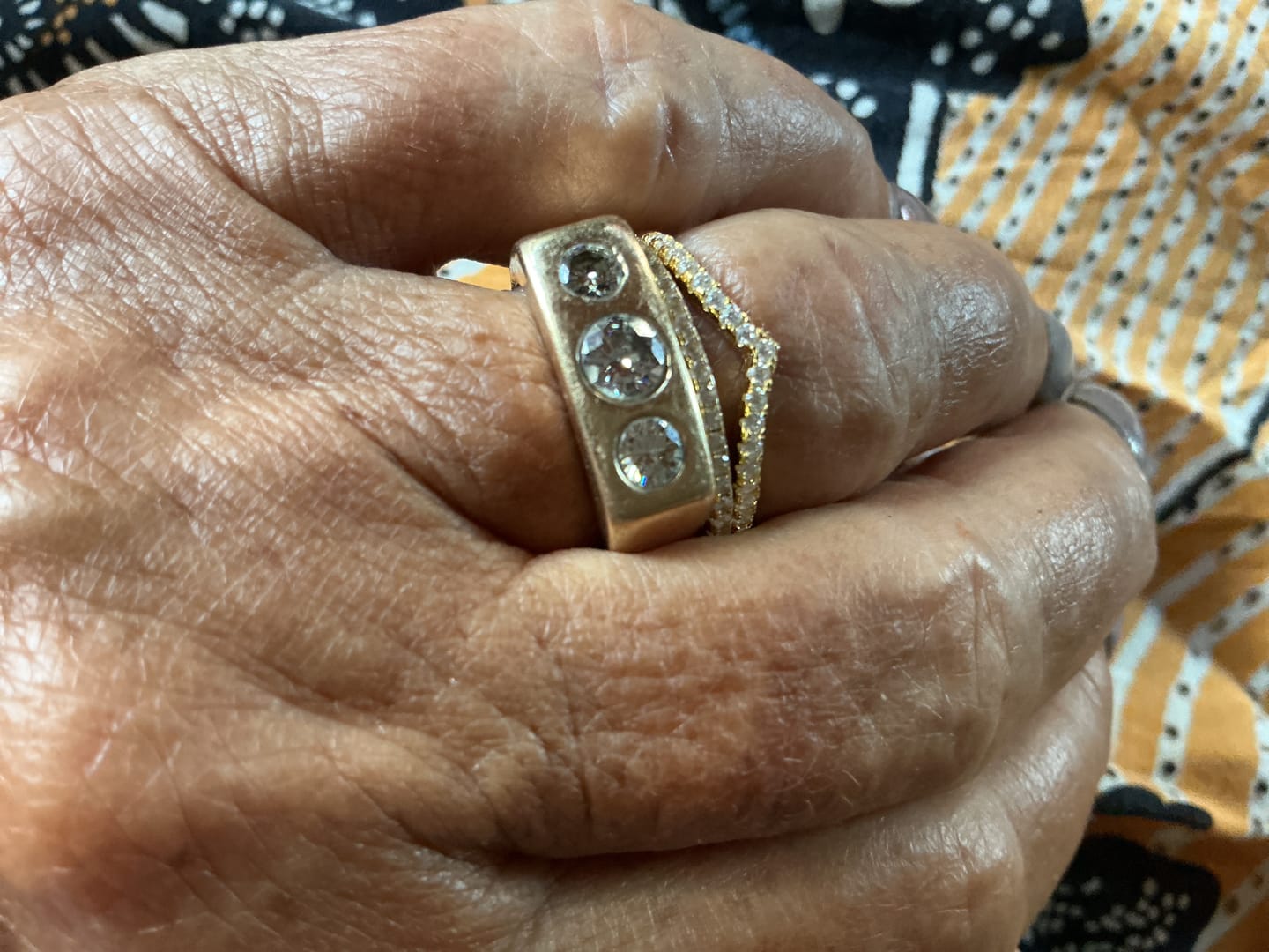 Customer photo review of Moissanite V-Shaped Ring