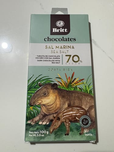 Customer photo review of Tableta De Chocolate Oscuro con Sal Marina Britt