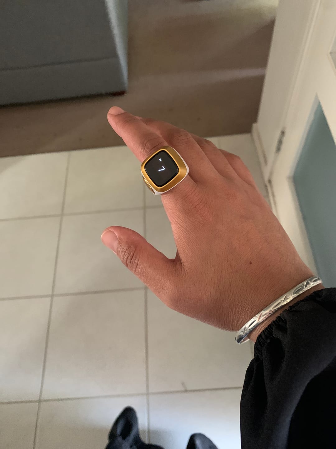 Customer photo review of ZIKR Smart Ring – White Digital Tasbih
