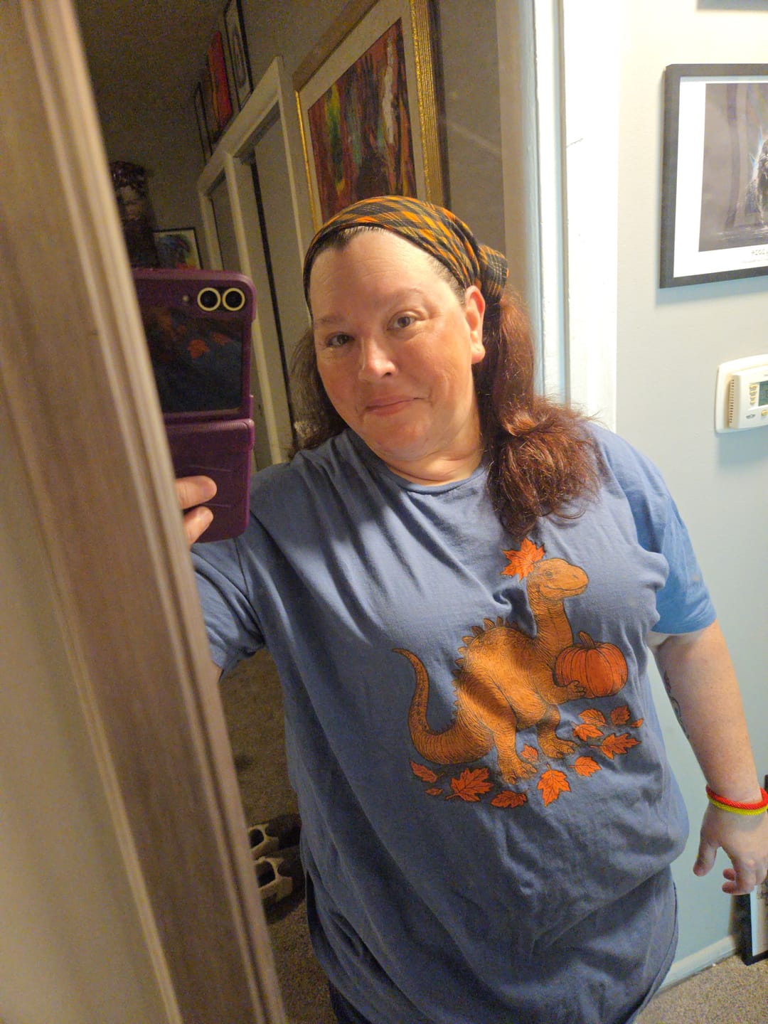Customer photo review of Dinosaur Pumpkin Softstyle Tee