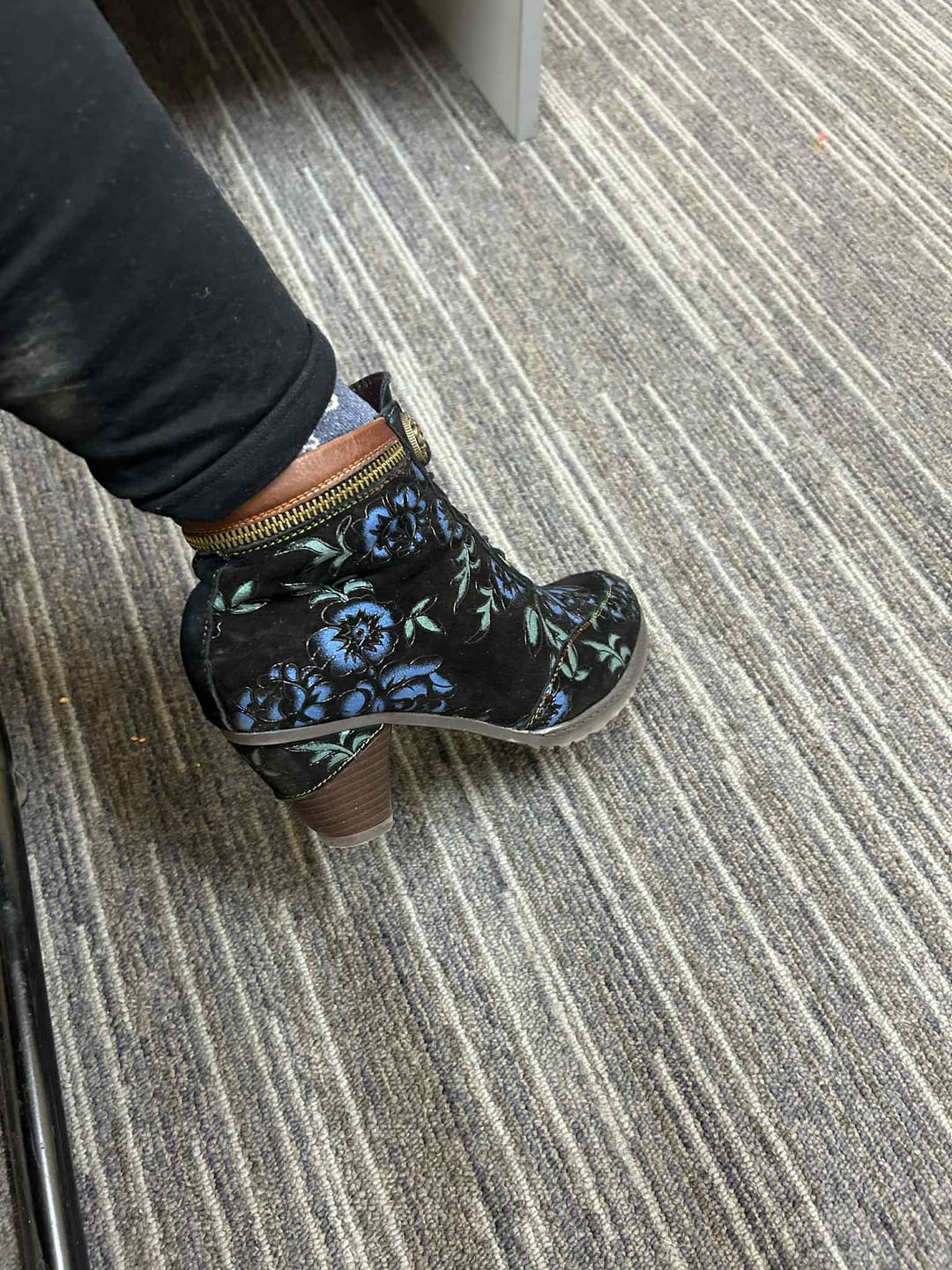 Customer photo review of Vintage Nocturne Blossom Ankle Boots