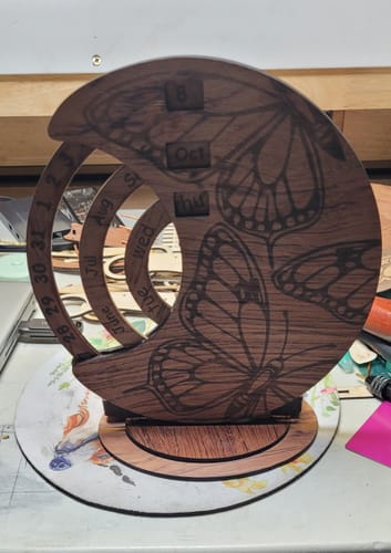 Customer photo review of Laser cut perpetual calendar 6 bundle svg file