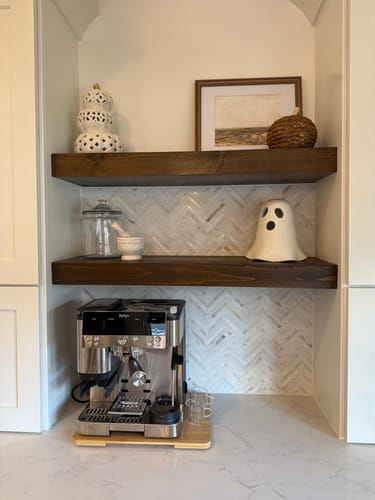 Customer photo review of Modern 3" Thick Floating Shelves