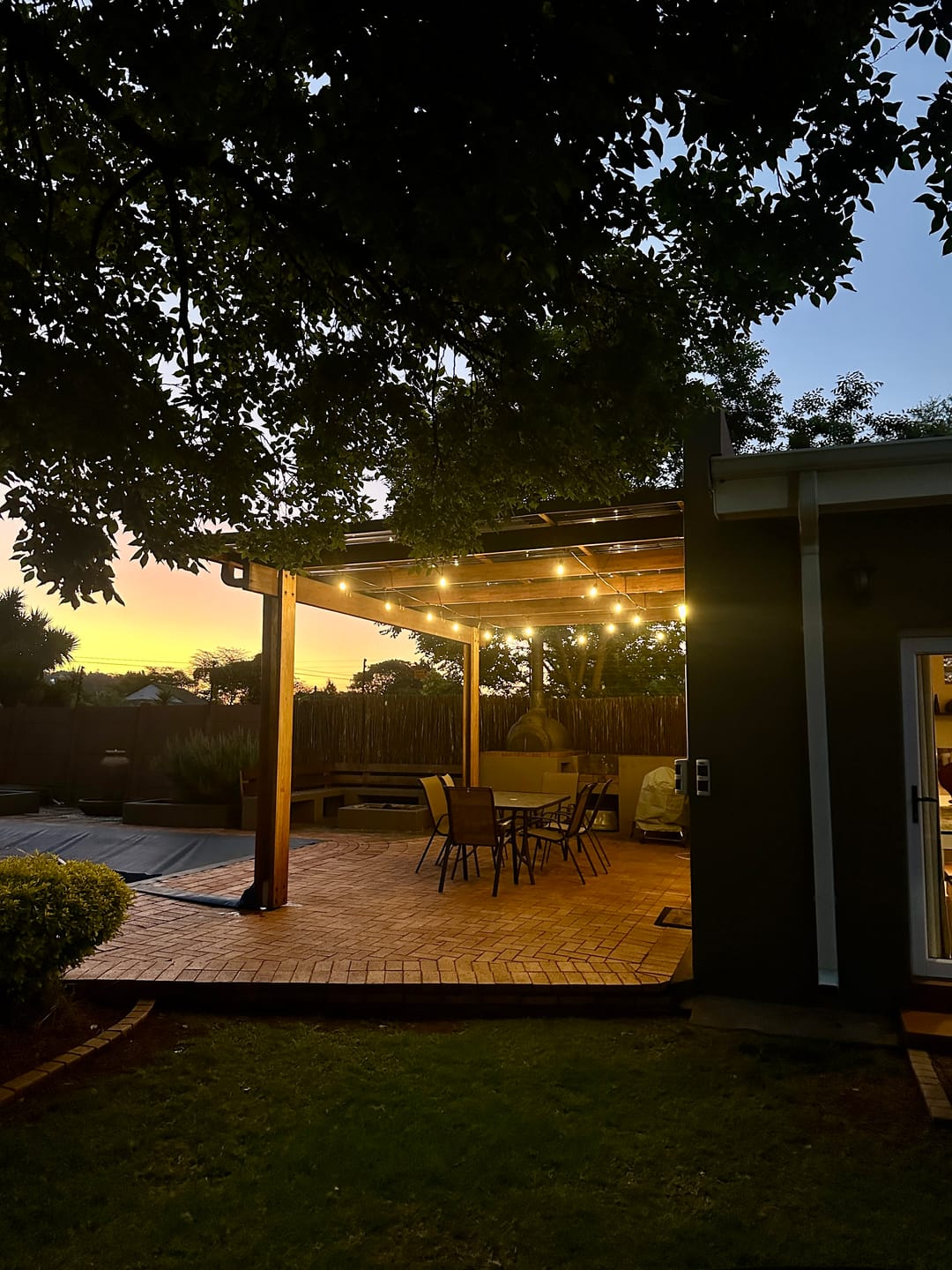 Customer photo review of Plug-In Festoon Bulb String Lights - Traditional Bulb, Black