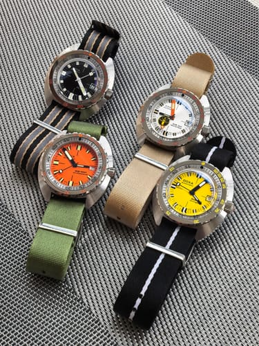 Customer photo review of Navy Blue & White Nylon Watch Strap