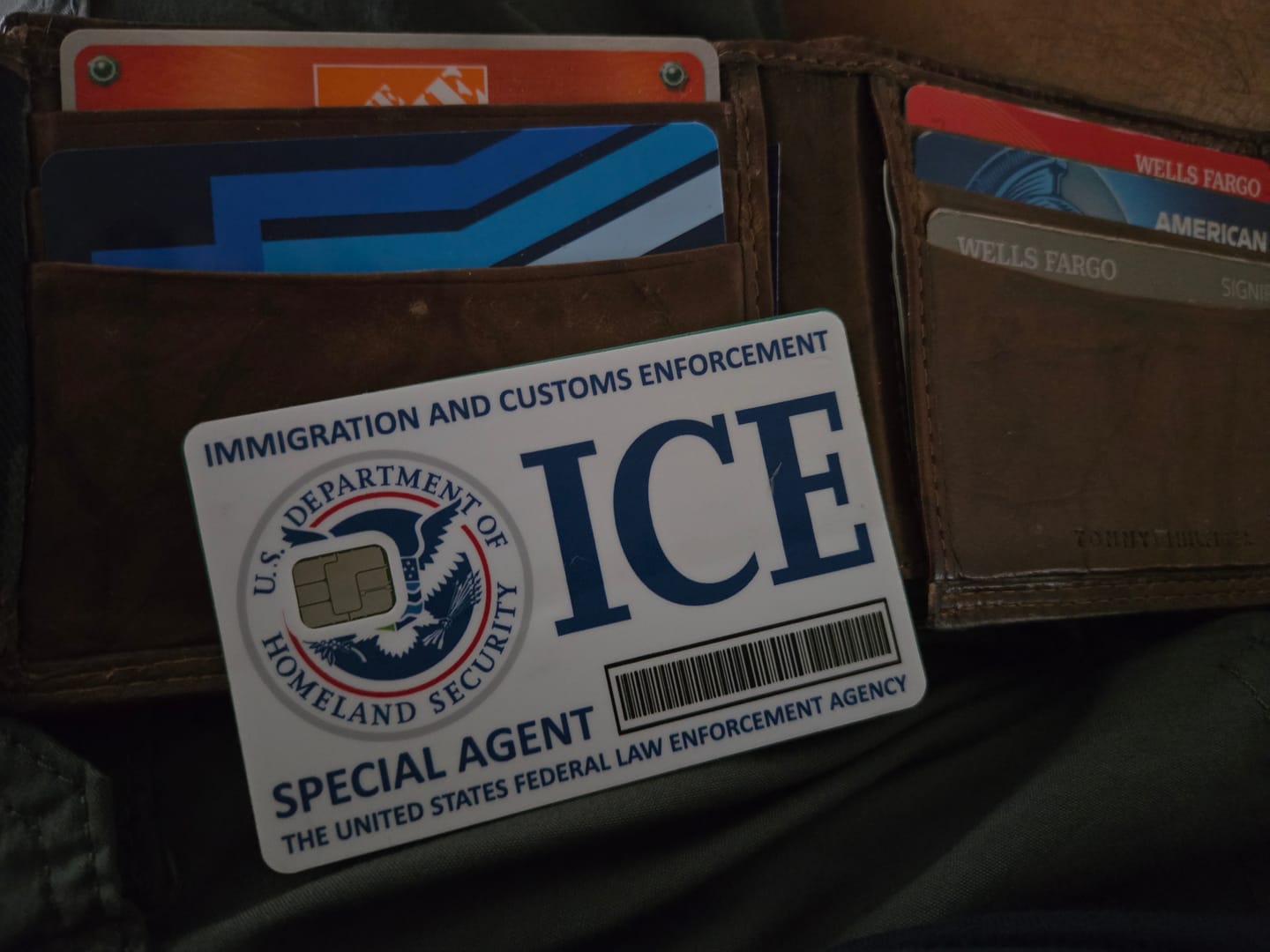 Customer photo review of ICE Special Agent Credit Card Skin Decal
