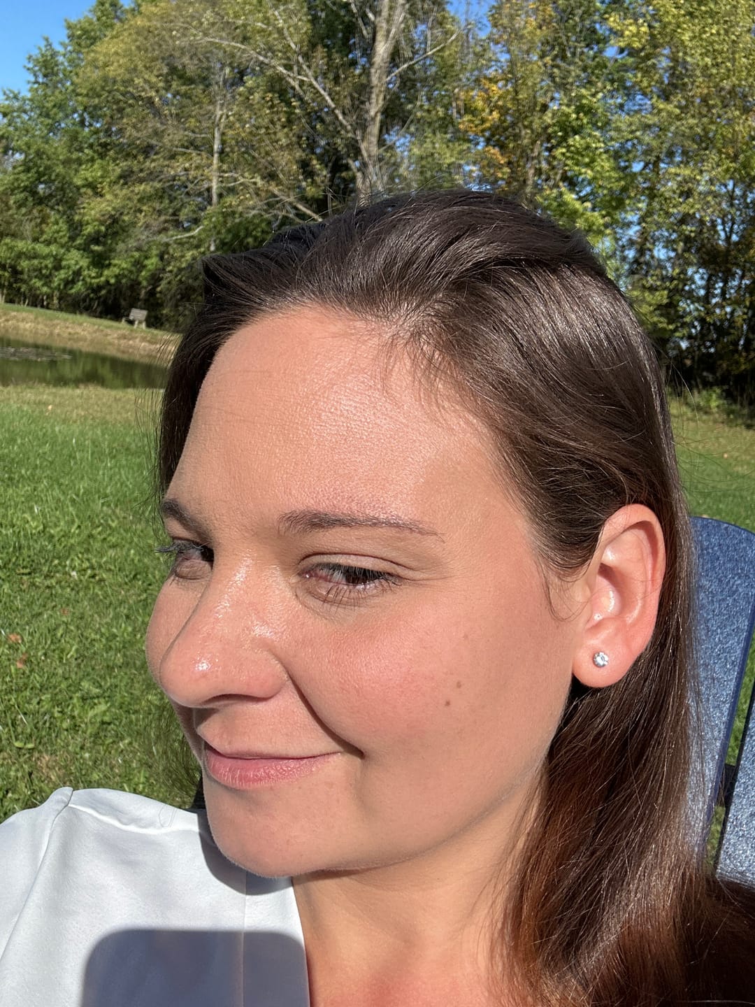 Customer photo review of Petite Faux Diamond Studs Hypoallergenic Earrings for Sensitive Ears Made with Plastic Posts