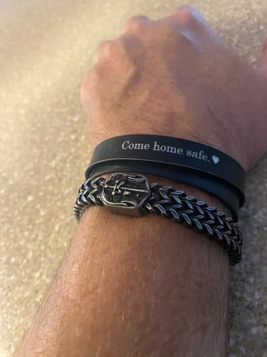 Customer photo review of St. Michael Defend Us Bracelet - Helps Pair Veterans With A Service Dog Or Shelter Dog