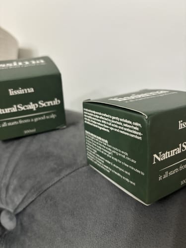 Customer photo review of LISSIMA Natural Scalp Scrub – for Flaky, Itchy, Irritated Scalp (Sensitive Care)