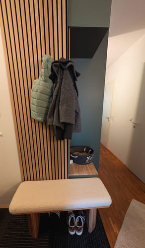 Customer photo review of PIREUS - Banc en bois massif et bouclettes blanches