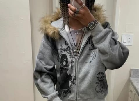 Customer photo review of Supermade × Mortemartt Graphic Hooded Jacket- 2279