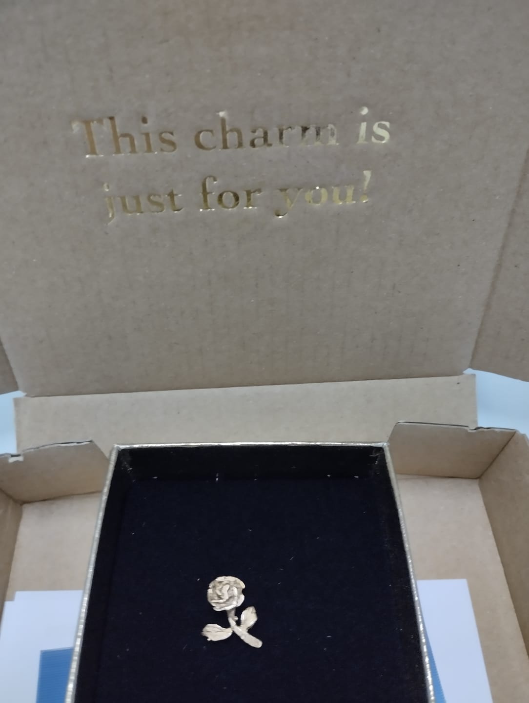 Customer photo review of The Romantic Golden Rose Charm (9ct 375 Gold 1984)