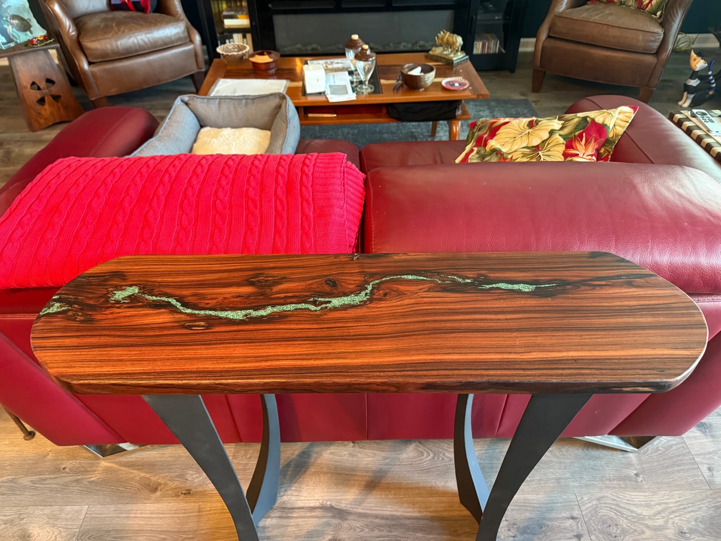 Customer photo review of Console Table Legs 211 Cleo 28.5" H Unique Design
