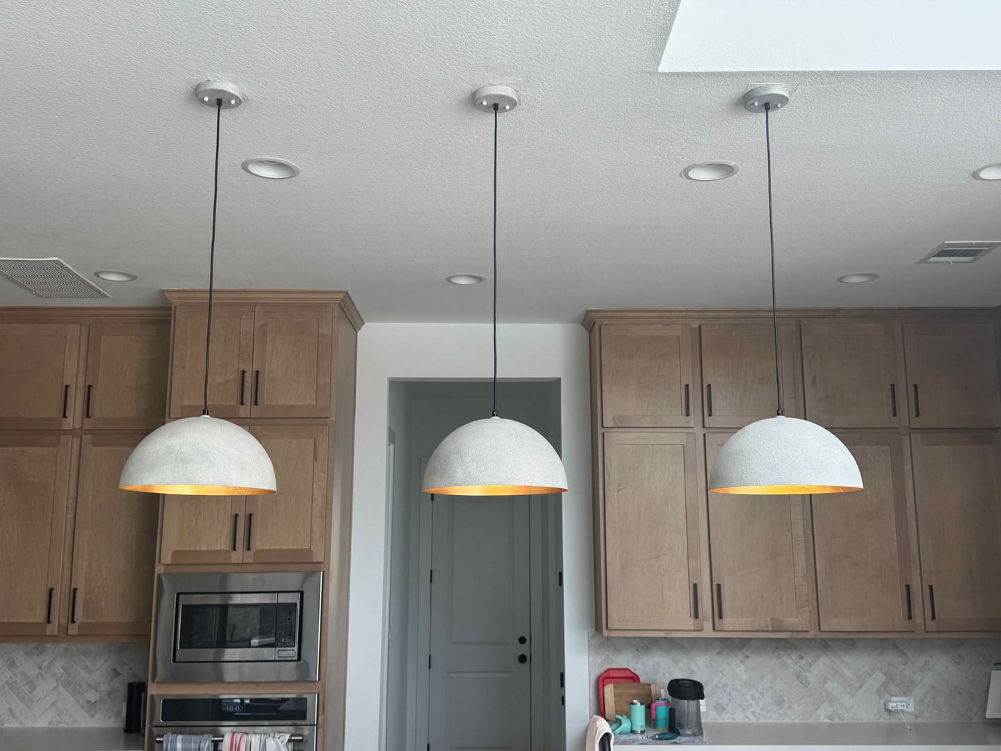 Customer photo review of 1-Light Industrial Oversized Metal Dome Pendant