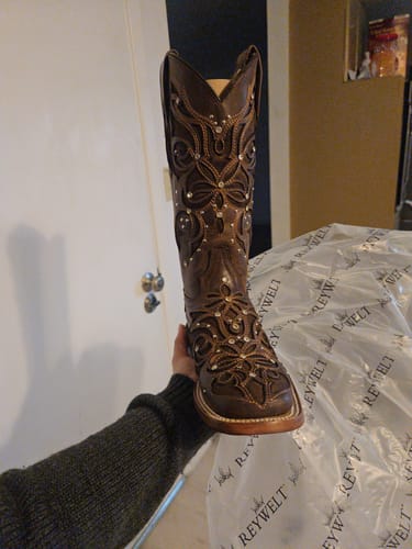 Customer photo review of Cowboy Boot Miranda Brown Glitter