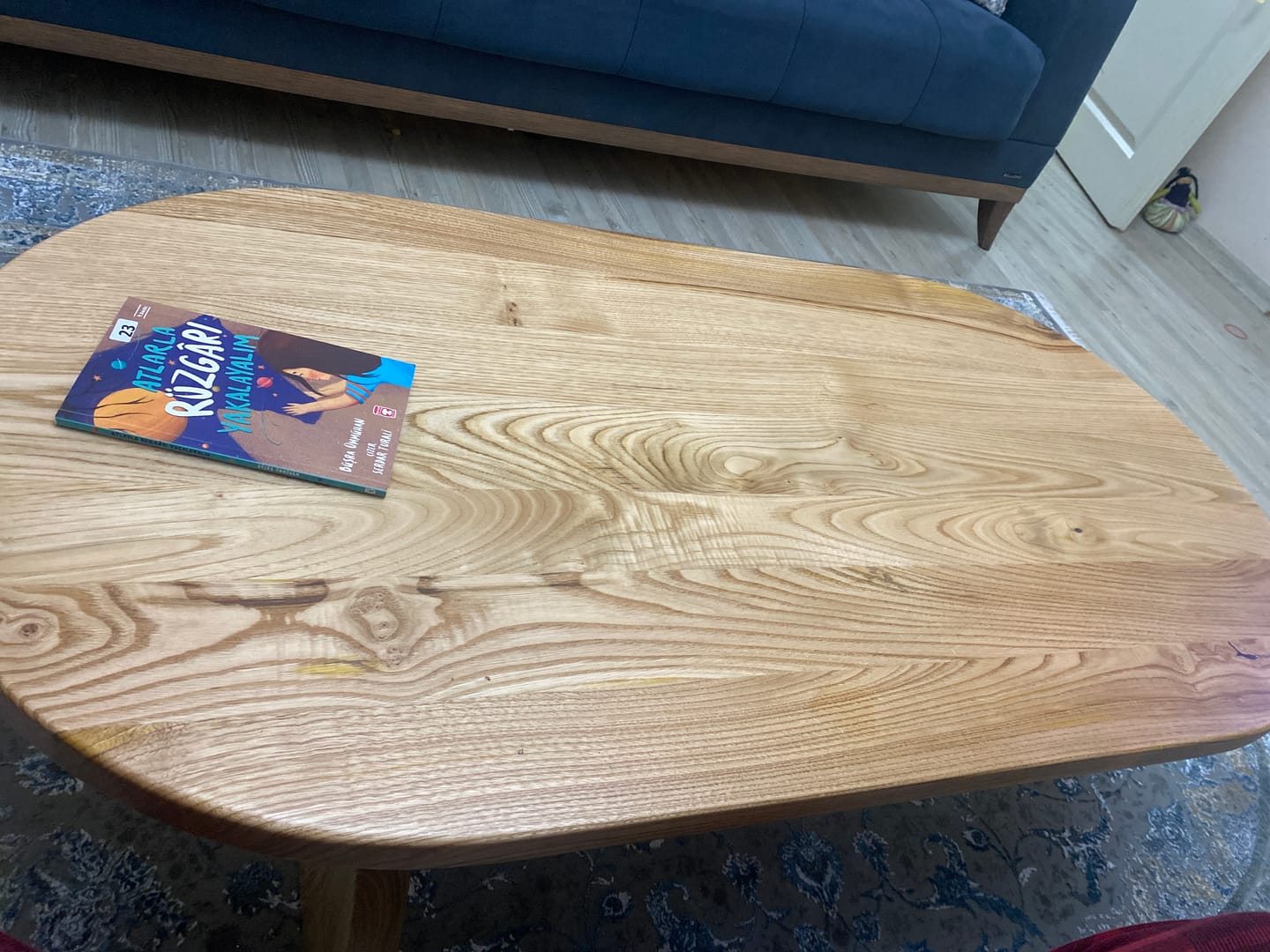 Customer photo review of Ahşap Orta Sehpa - Japandi Stili Kestane Bohem Sehpa