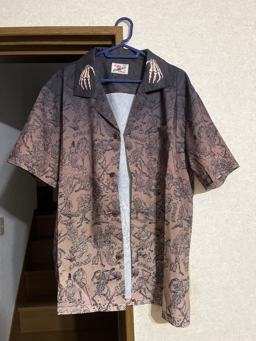 Customer photo review of 河鍋暁斎「生を謳歌している骸骨」浮世絵風アロハシャツ