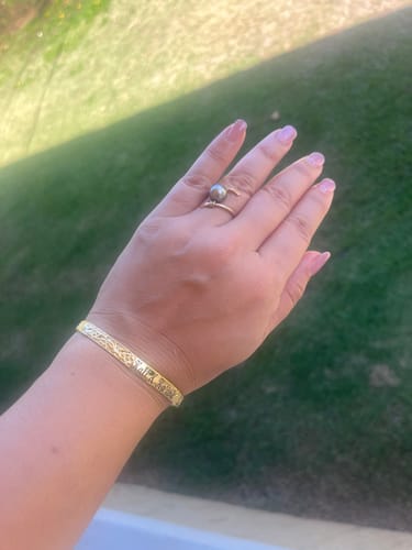 Customer photo review of 6mm Hali'a Heirloom Stacker Bangle (Baby to Adult Sizes)