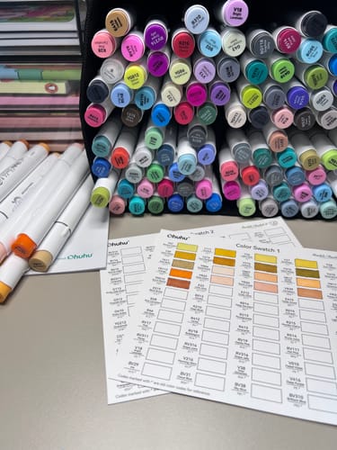 Customer photo review of Ohuhu Honolulu 120 Colors Dual Tips Alcohol Art Marker