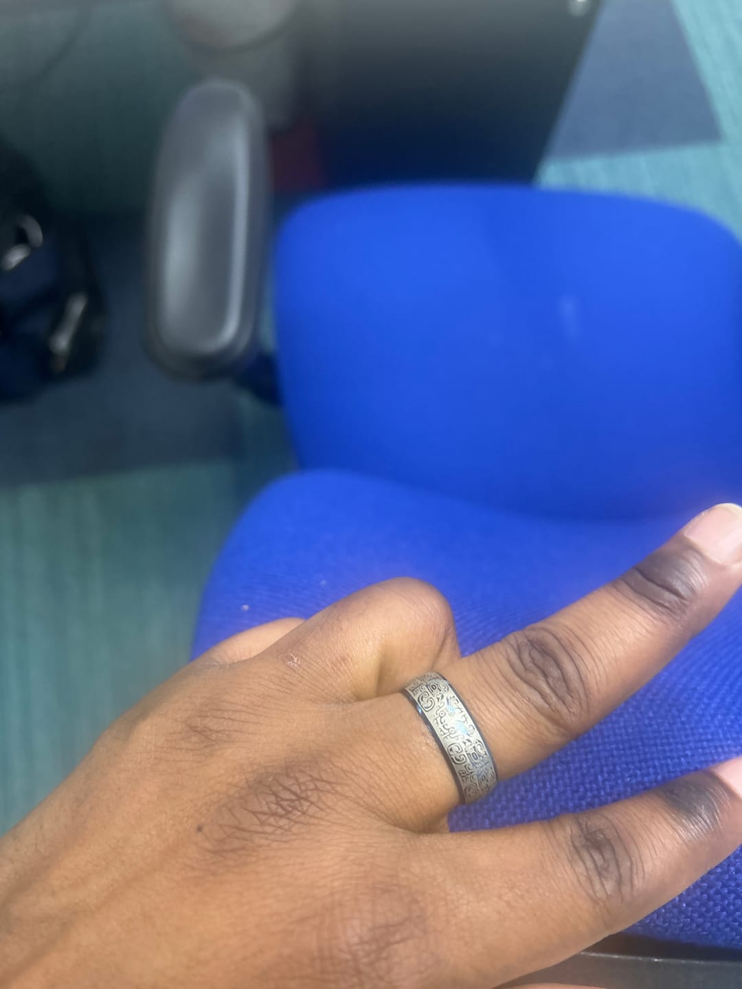Customer photo review of Buddha Stones Lucky Mythological Creature Taotie Wealth Titanium Steel Ring