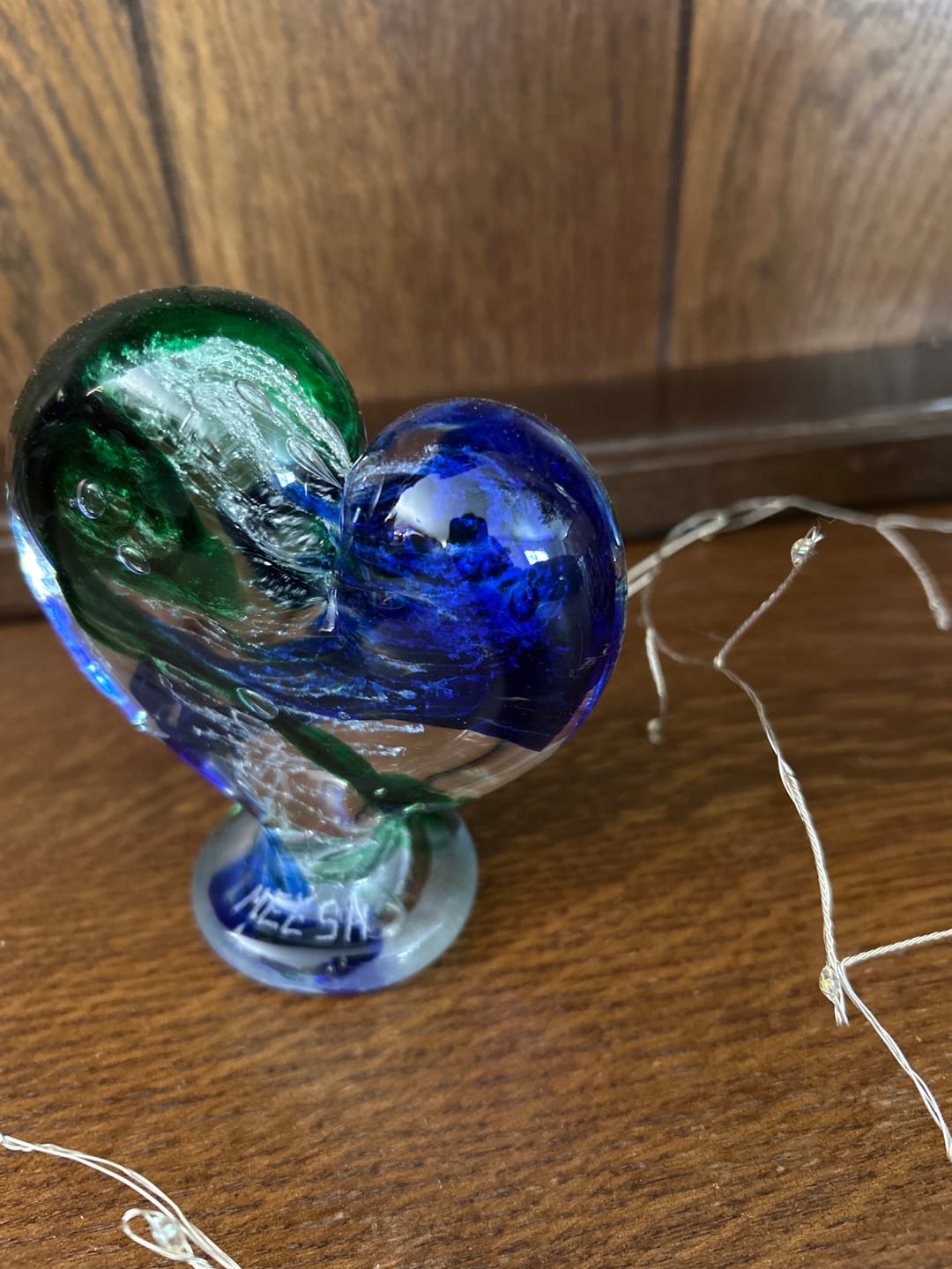 Customer photo review of Glass Heart with Cremation Ash - Standing
