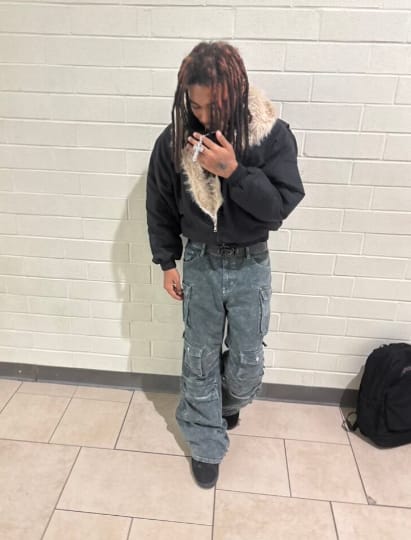 Customer photo review of Spliced Fur Hooded Quilted Jacket - 2285