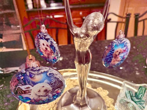 Customer photo review of Custom Photo Pets Make Our Lives Whole - Dog & Cat Personalized Ornament