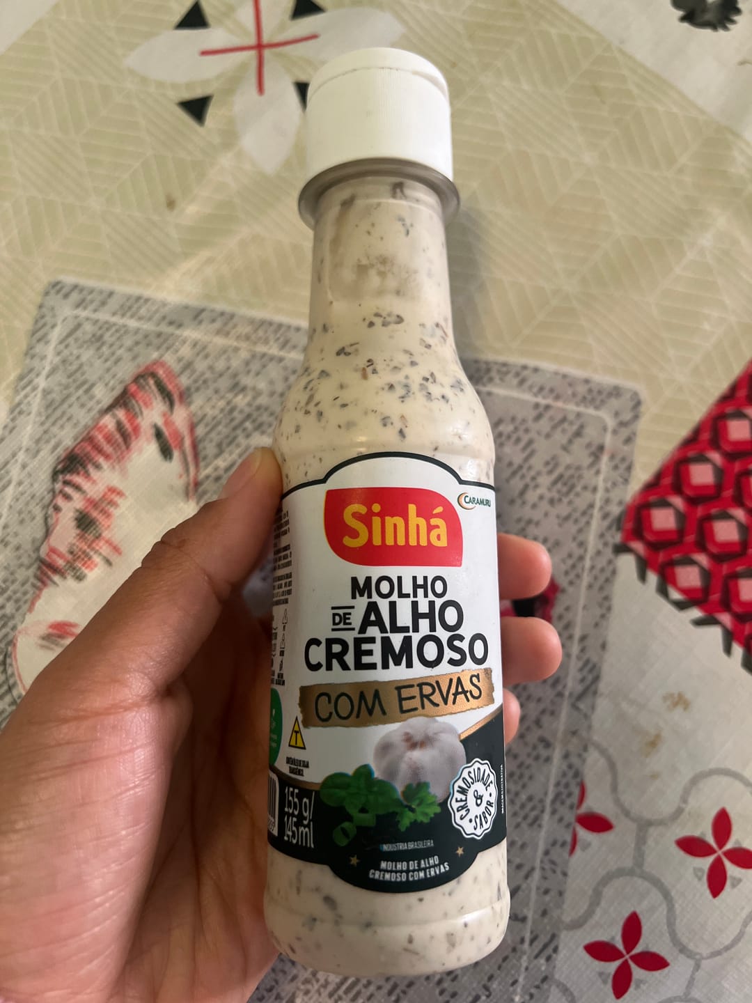 Customer photo review of Molho Cremoso de Alho Com Ervas Sinhá 150ml.(Salsa ajo con finas hiervas)