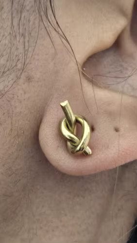 Customer photo review of Gia Twisted Earrings