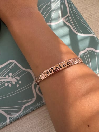 Customer photo review of 6mm Hali'a Heirloom Stacker Bangle (Baby to Adult Sizes)