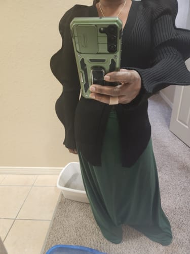 Customer photo review of Wave Sleeve V-Neck Knitted Cardigan