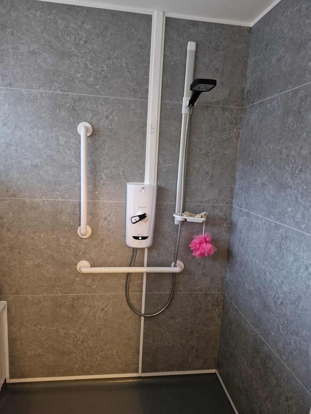 Customer photo review of 10mm Large Tile Light Concrete Matt Shower Panel 1M x 2.4M