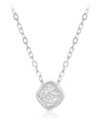 Customer photo review of Diamond Square Necklace in 9ct White Gold TGW 0.10ct