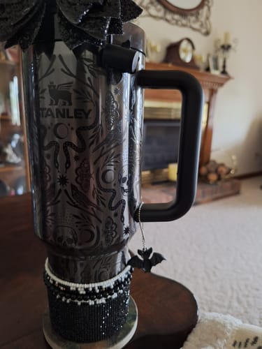 Customer photo review of Black & White Tumbler Bracelet Stack -fits 30-40oz