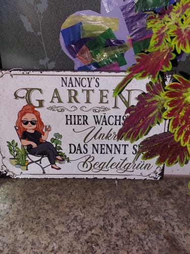 Customer photo review of Personalisiertes Gartenschild mit Namen Anpassbar