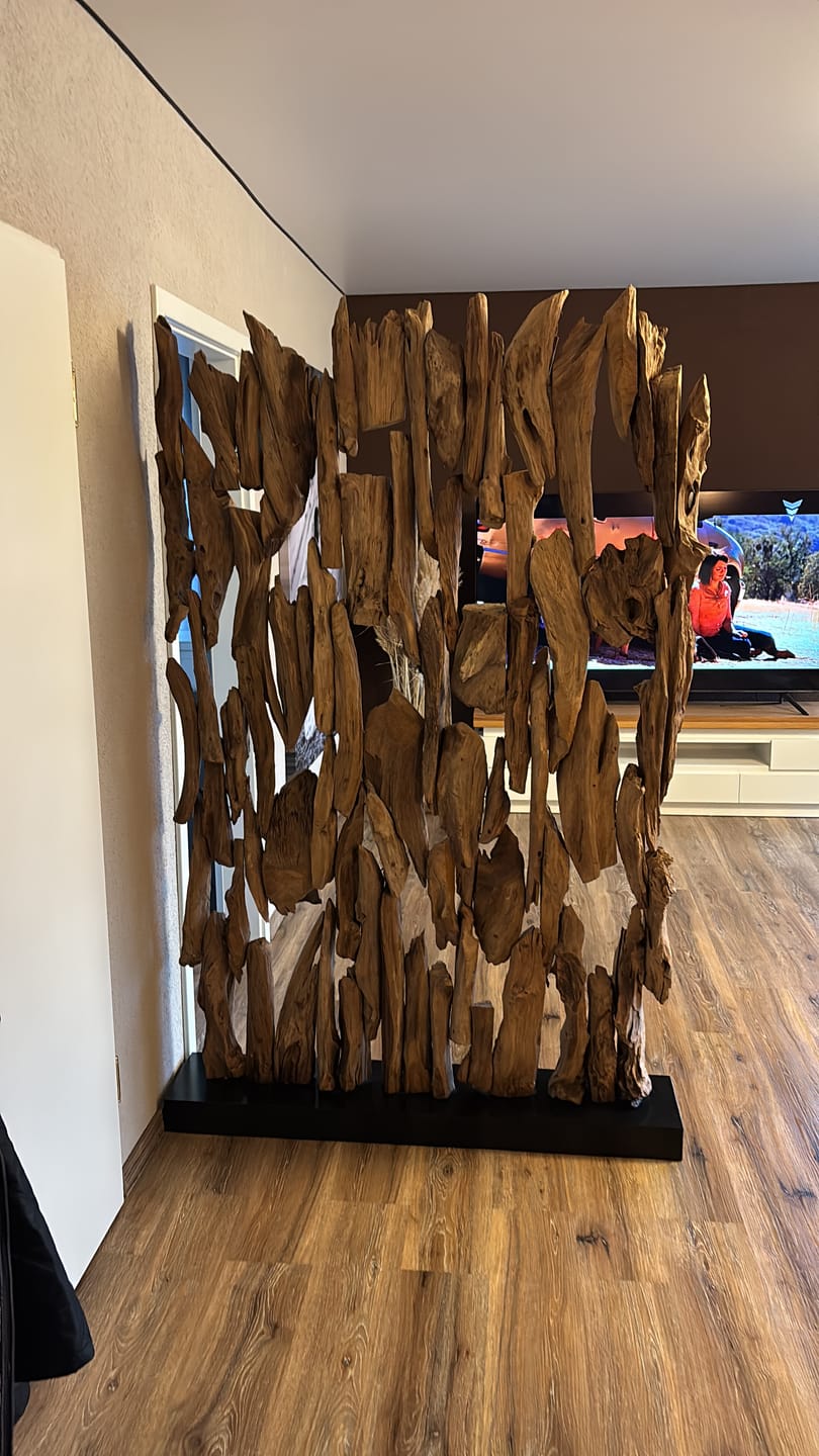 Customer photo review of ExotischerLeben Raumteiler BELMIRO Treibholz, Höhe +- 200 cm, Breite 130cm, fertig moniert