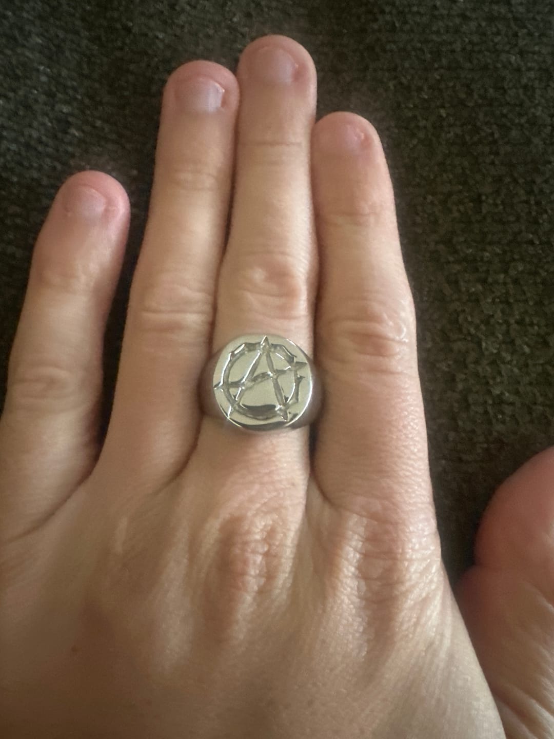 Customer photo review of ANARCHY SIGNET RING