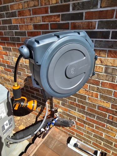 Customer photo review of Retractable Garden Hose Reel-1/2in-100ft