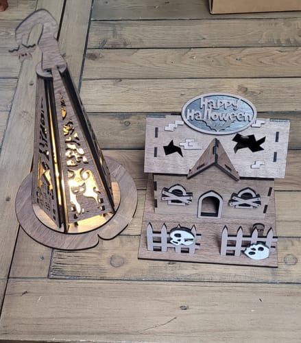 Customer photo review of Halloween hats lamps 3 bundle laser cut svg file