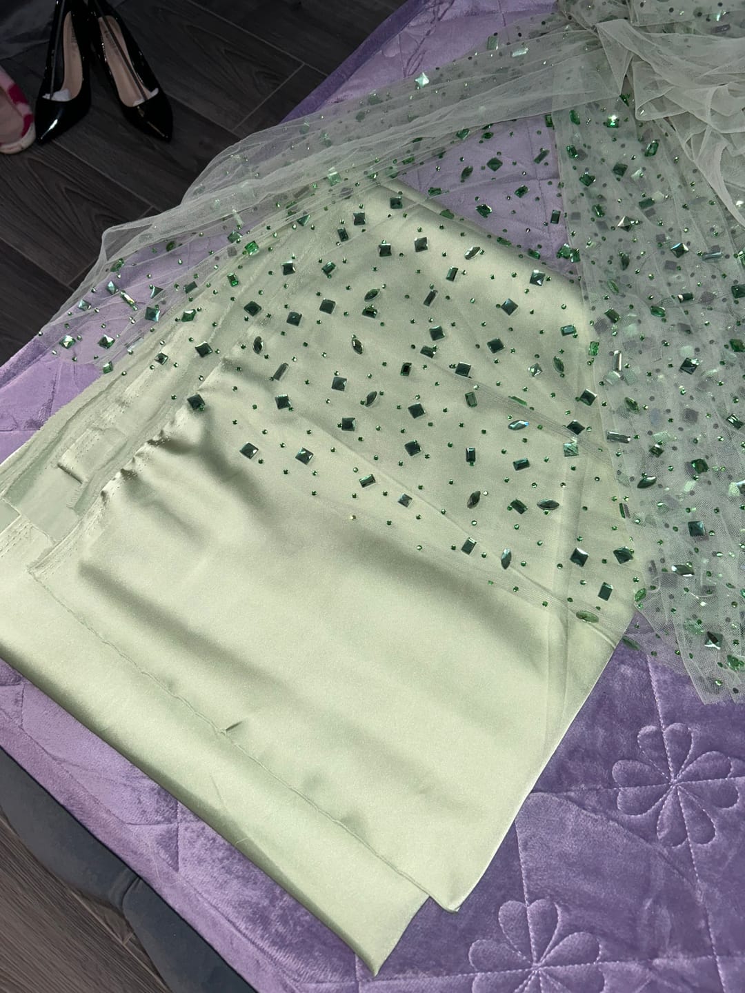 Customer photo review of Satin Elastic Matasos Premium Verde Prafuit