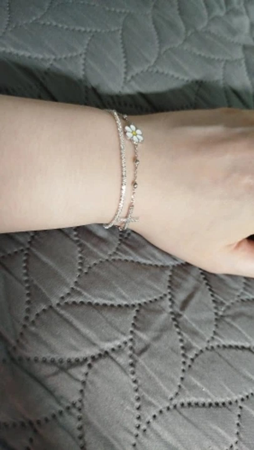 Customer photo review of Daisy Cross Bracelet