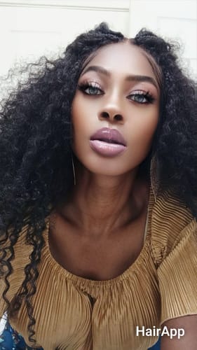 Customer photo review of Lulu - Bora Bora Pre Bleached HD Full Lace Human Hair Curly Wave Boho Box Braided Wig